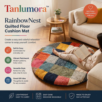 Tanlumora™ RainbowNest Quilted Floor Cushion Mat