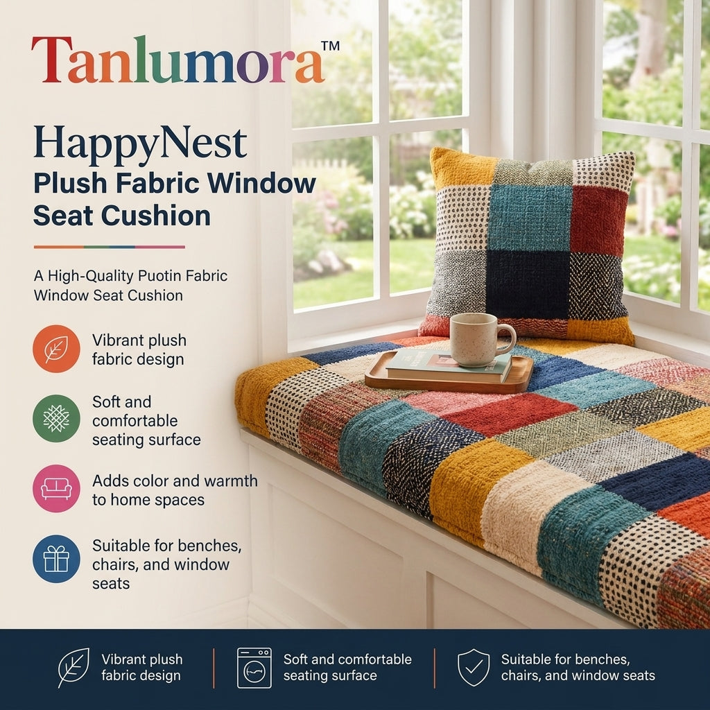 Tanlumora™ HappyNest Plush Fabric Window Seat Cushion